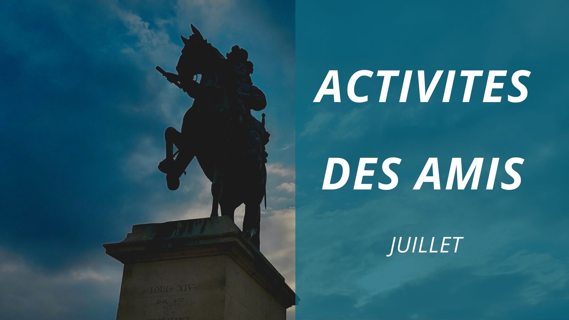 Nouvelles activités au programme des Amis de Versailles ! Les